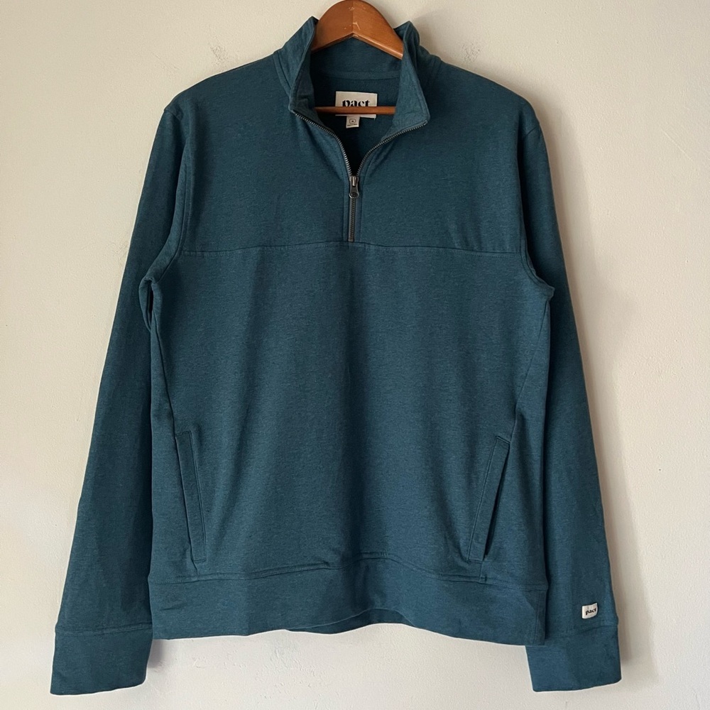Pact Quarter Zip Pullover Men's Sz Medium Organic Cotton